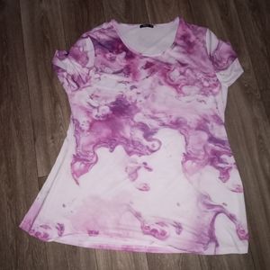 Lily purple abstract tunic blouse plus size 2x